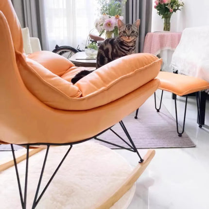 Luxury Sofa Rocking Chair Relax Elegant for Living Room/Bedroom/Lounge-Orange