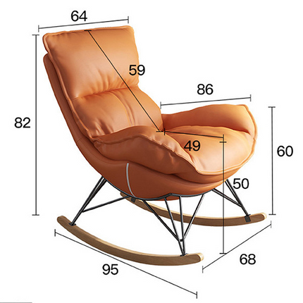 Luxury Sofa Rocking Chair Relax Elegant for Living Room/Bedroom/Lounge-Orange