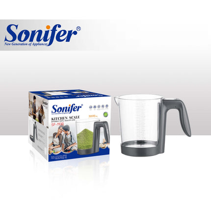 Sonifer Kitchen Scale | 1.5L Measuring Cup | 5kg Maximum Range | Dishwasher Safe | LCD Display