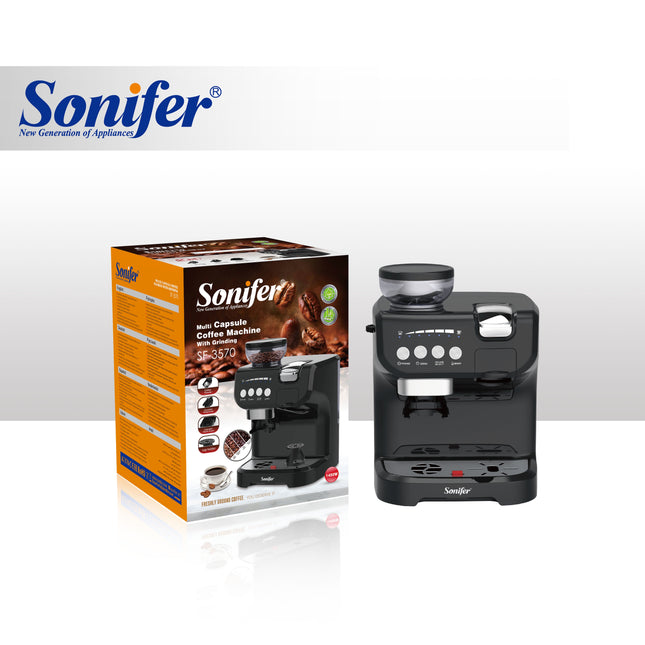 Sonifer  Multifunctional Ground Bean Capsule Coffee Machine | 150g capacity | 2L detachable water tank