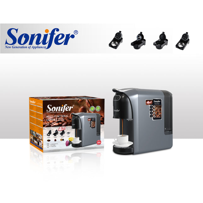 Sonifer 4-in-1 Capsule Coffee Maker | Indicator Light | 700ml Water Tank Capacity | Easy Cleaning