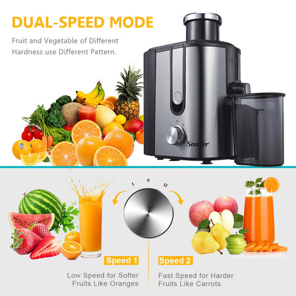 Sonifer Juice Extractor | 400W | Speed Levels | Non-Slip | Auto Regulation Based on Fruit Hardness