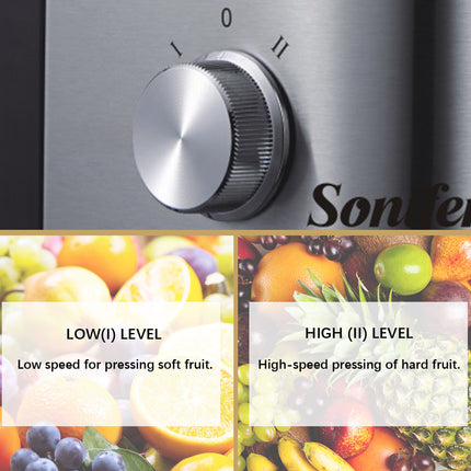Sonifer Juice Extractor | 400W | Speed Levels | Non-Slip | Auto Regulation Based on Fruit Hardness
