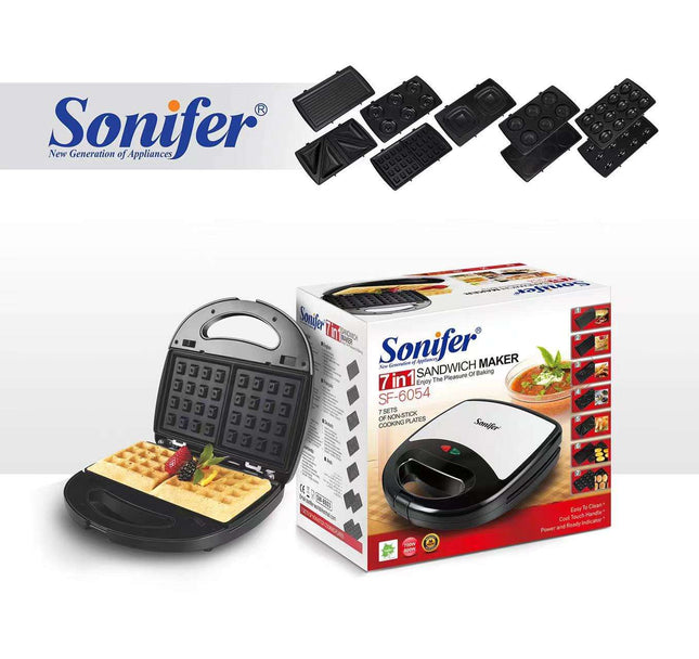 Sonifer 7-in-1 Sandwich Maker | Non-Stick | Light Indicator | Overheat Protection