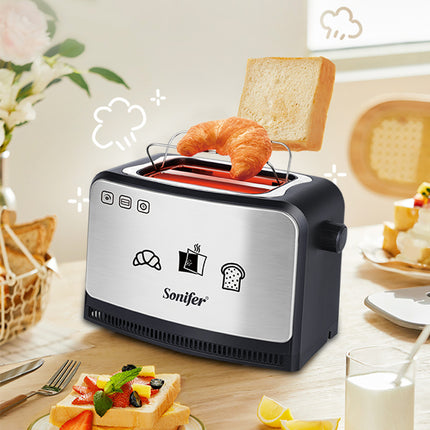 Sonifer Bread Sandwich Toaster | high quality | multi-function | small 2 slice electric pop up automatic| 7 degrees for browning control.