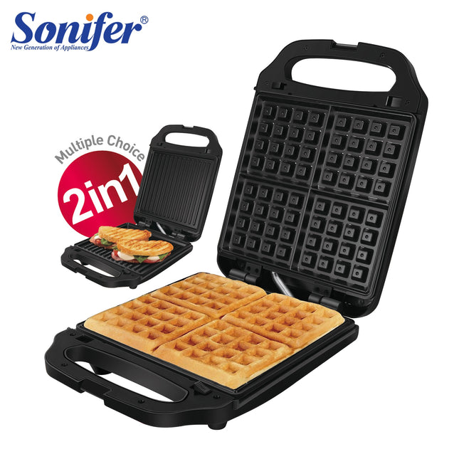 Sonifer 2-in-1 Grill &  Waffle Maker | Non-Stick Coating | 1200W | Easy  to Clean