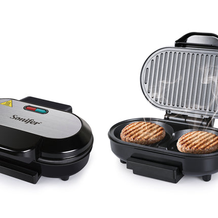 Sonifer burger Maker| Dual Sandwich | Stainless steel case | Short cooking time | Automatic temperature control