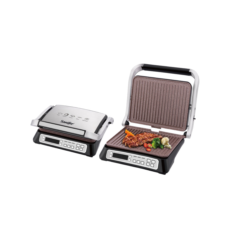Sonifer Electric Contact Grill | 4 Slice Double Sided | 2000W | Non-Stick Cooking Surface