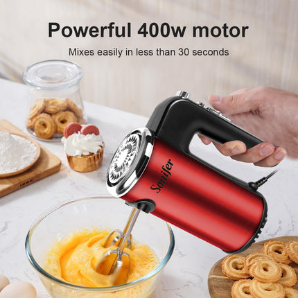Sonifer Hand Mixer | 5 speeds + Turbo | Beater & mixer hooks | Easy beater removal