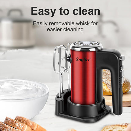 Sonifer Hand Mixer | 5 speeds + Turbo | Beater & mixer hooks | Easy beater removal
