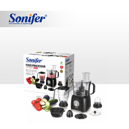 Sonifer Food Processor | 2 speeds + pulse | Safety lock system | Easy to clean
