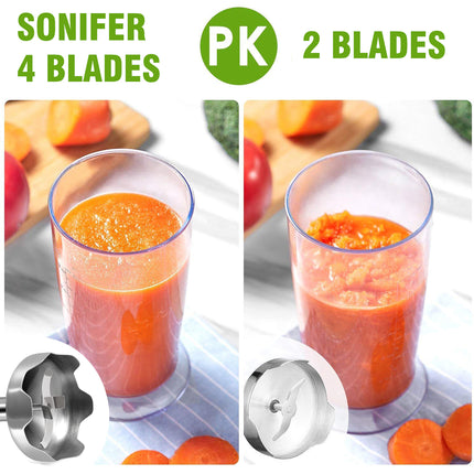 Sonifer Hand Blender | 2 Speends + Turbo | 4-Blade Stainless Steel | 800ml Jar Capacity