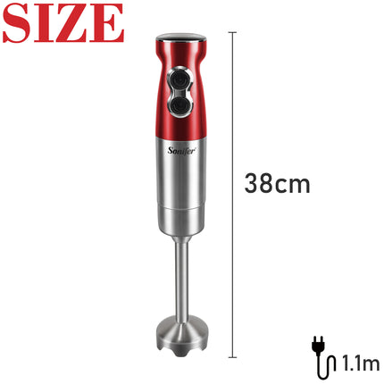 Sonifer Hand Blender | 2 Speends + Turbo | 4-Blade Stainless Steel | 800ml Jar Capacity