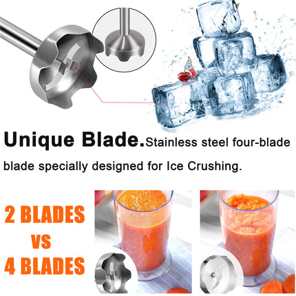 Sonifer Hand Blender | 2 Speends + Turbo | 4-Blade Stainless Steel | 800ml Jar Capacity
