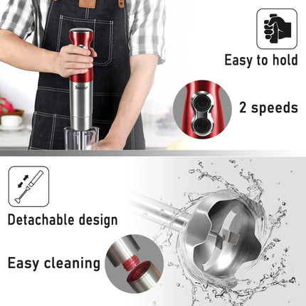 Sonifer Hand Blender | 2 Speends + Turbo | 4-Blade Stainless Steel | 800ml Jar Capacity