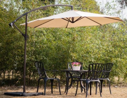3 X3 Meter Round Outdoor Cantilever Umbrella in Cream Colour