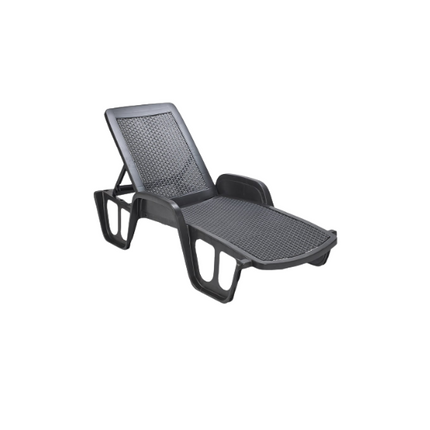 POOL Stackable Sun Lounge Anthracite | 5-Position Adjustable | 71 x 192 x 100 cm |
