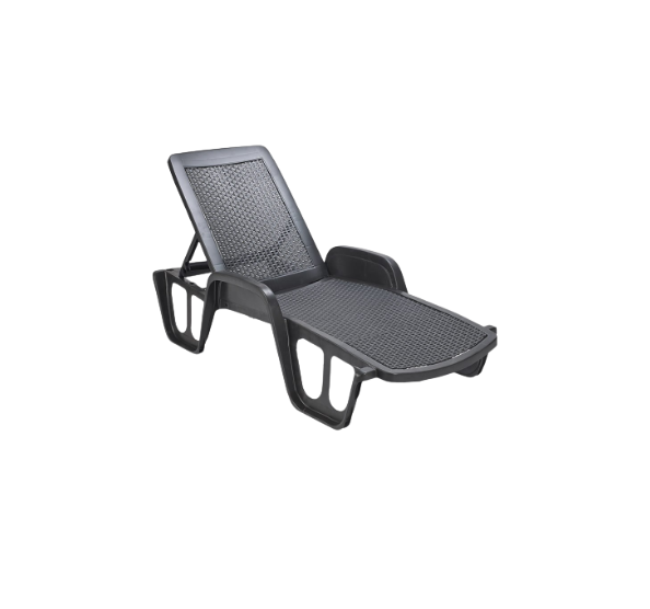 POOL Stackable Sun Lounge Anthracite | 5-Position Adjustable | 71 x 192 x 100 cm |