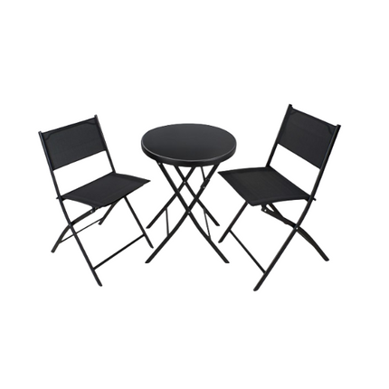 Folding Balcony Set 2 Chairs + Table | Waterproof Textilene | Foldable for easy transport and storage Ideal for beach and outdoor use