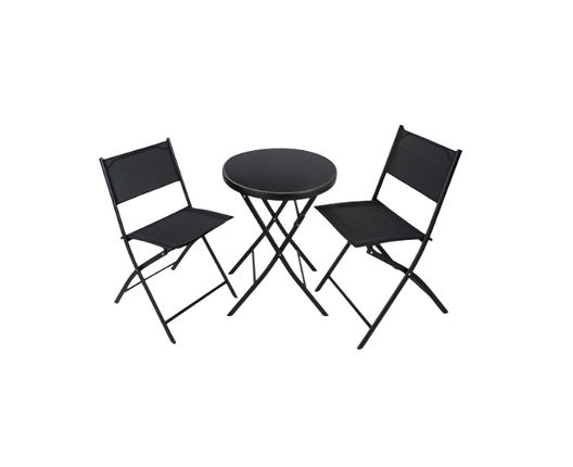 Folding Balcony Set 2 Chairs + Table | Waterproof Textilene | Foldable for easy transport and storage Ideal for beach and outdoor use