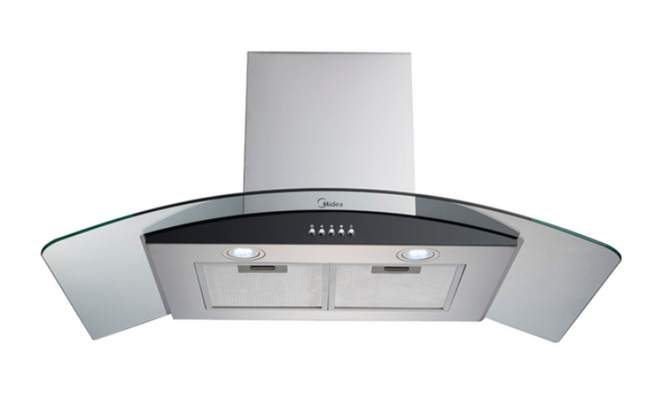 Wall Mounted Angle Glass Chimney Cooker Hood