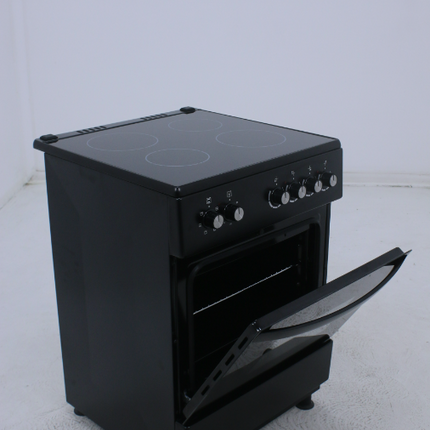 Fiesta Freestanding Electric Oven with 4 Zone Ceramic Hob 60cm Black