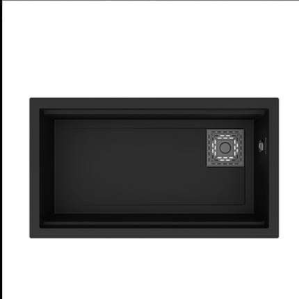 Granitek Granite Composite 1 Bowl Kitchen Sink Black 755x424mm