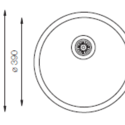 Round Bowl Stainless Steel Kitchen Sink Ø446mm | Inset or Undermount