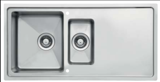 1 and 1/2 Bowl Kitchen Sink with Drainer – 1000 x 500 mm | Stainless Steel Inset Sink