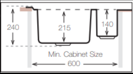 1 and 1/2 Bowl Kitchen Sink with Drainer – 1000 x 500 mm | Stainless Steel Inset Sink