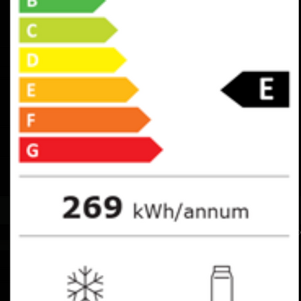 Hyundai 400L Combi Fridge Freezer Non-Frost Black Glass | HYRF-CB400EBG