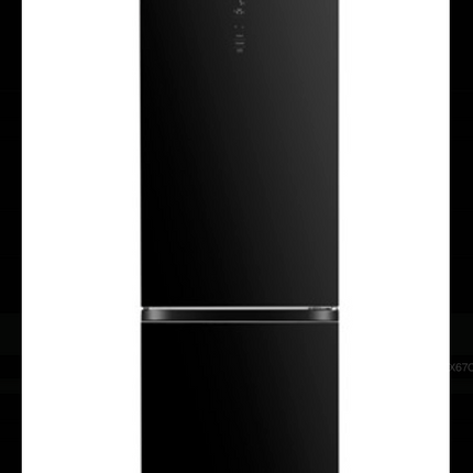 Hyundai 400L Combi Fridge Freezer Non-Frost Black Glass | HYRF-CB400EBG