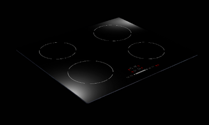 60cm Built-In Induction Hob 4 Zones Black Glass | ISS10B70