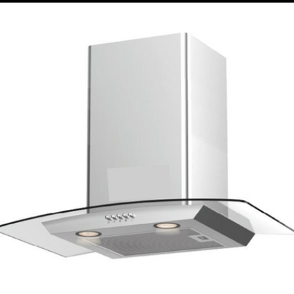 90cm Wall-Mounted Cooker Hood – Inox with Curved Glass Canopy | Z059A-900 INOX
