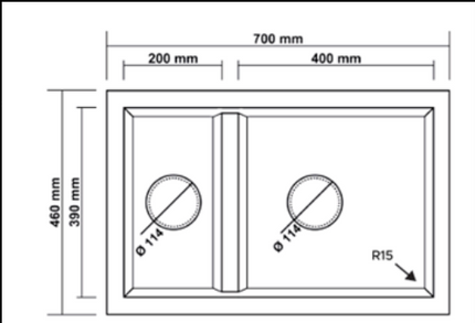 Granitek Double Bowl Kitchen Sink 700×460mm – Black | BERGAMA BLK