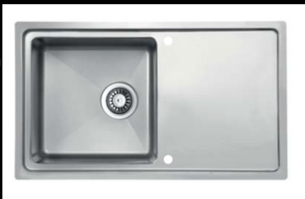 Stainless Steel Kitchen Sink – 1 Bowl & Drainer – 860×500mm | MFP860.500