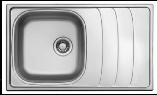 GRANITEK – Stainless Steel Sink 1 Bowl with Drainer 86cm – Inox | WVP860.500