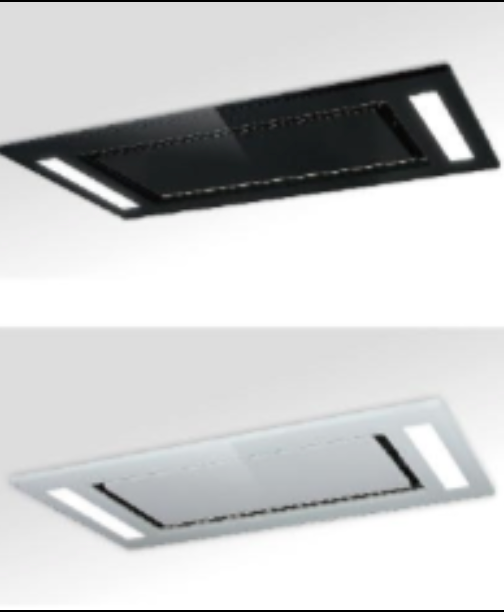 90cm Built-In Ceiling Island Hood – White Glass – LCD Touch | 8005A-900 WHT