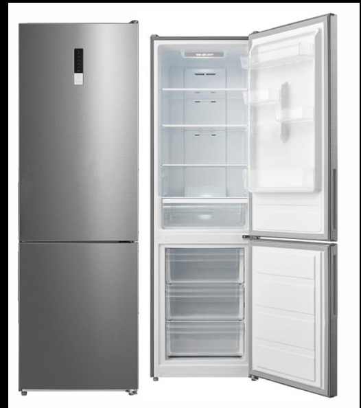 AVG 310L Combi Fridge Freezer – No Frost – Inox – Class E | HD-403RWEN INOX