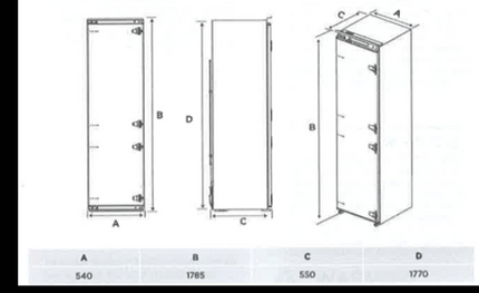 AVG 304L Built-In Upright Fridge – No Frost – Class E | HS-402LWEN.BI