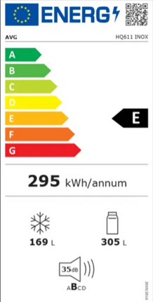 AVG HQ611 INOX Multi-Door Fridge Freezer 474L – Energy Class E