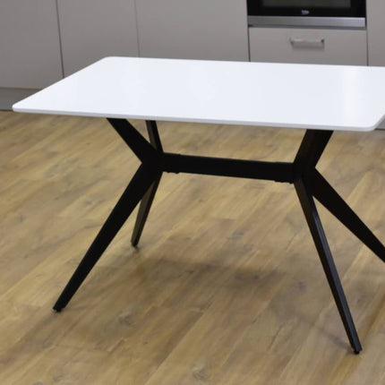Modern Rectangular White Dining Table – Ideal for Living Room, Restaurant, or Apartment Use
