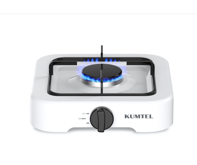 Kumtel Single Gas Cooktop | LPG, 1 Burner, Aluminum Cover, Non-Slip Feet