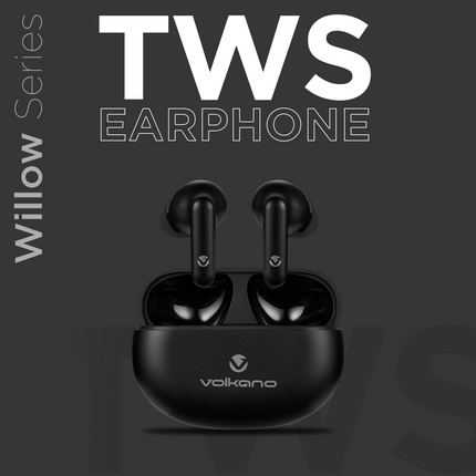 Volkano Willow ENC TWS Earphone with Hall switch - Black