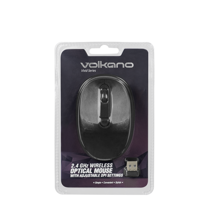 Volkano Vector Vivid series wireless mouse - black