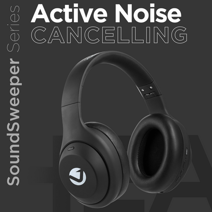 Volkano SoundSweeper Series Active Noise Cancelling Headphones - Black