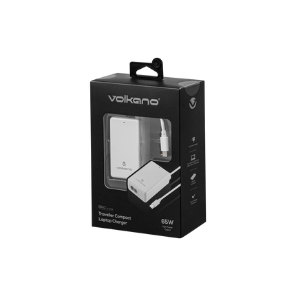 Volkano Brio Traveller Compact 65W GaN Laptop Charger