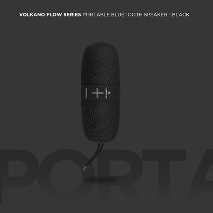 Volkano Flow Series Portable Bluetooth Speaker - Black