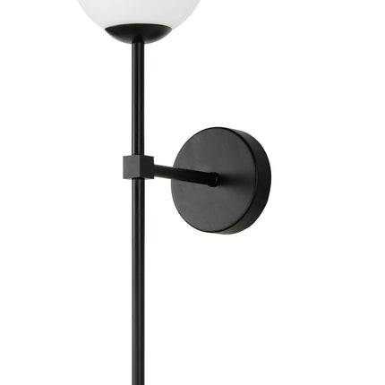 Modern Black Globe Wall Sconce with Glass Shade