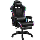 Earthquake RGB Gaming Chair with Massage Cushion, Bluetooth Speakers, Thicker PU Leather, and Adjustable Reclining Angle (90-150 degrees)